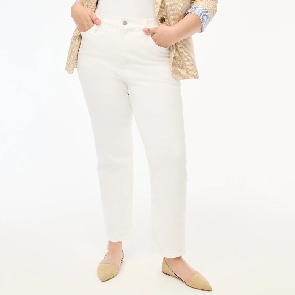 NWT J.Crew Factory Essential Straight Jean All-Day Stretch White Size 29 Petite